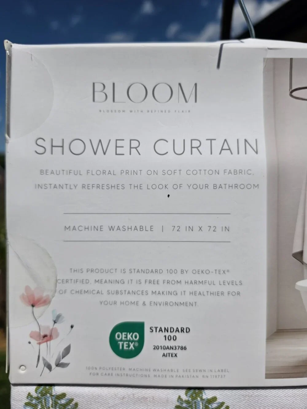 NEW Bloom Shower curtain 72x72 beautiful turquoise and green
